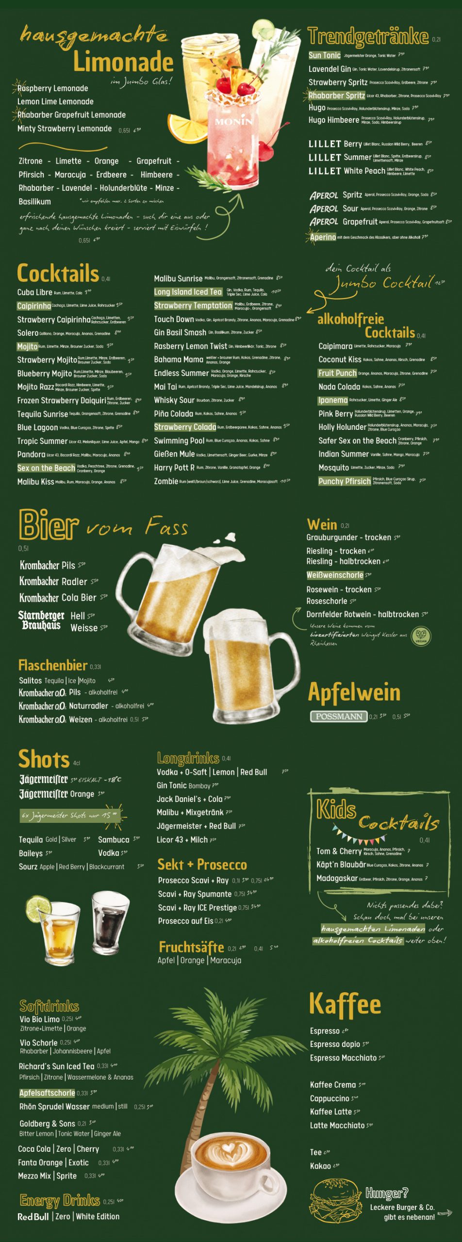 Strandbar Bar Karte – passende Größe für Bestellung (50.1 ×